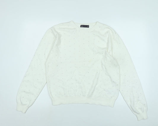 Womens UK Size M Marks and Spencer Ivory Pullover Jumper