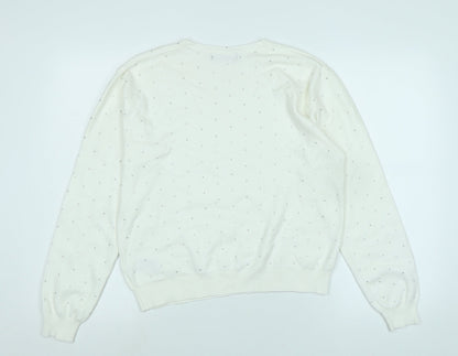 Womens UK Size M Marks and Spencer Ivory Pullover Jumper