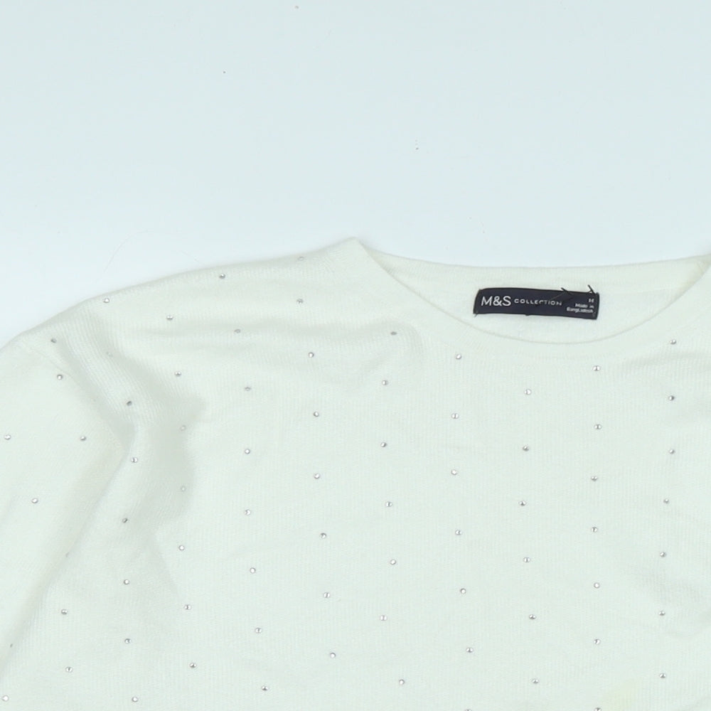 Womens UK Size M Marks and Spencer Ivory Pullover Jumper