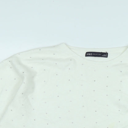 Womens UK Size M Marks and Spencer Ivory Pullover Jumper