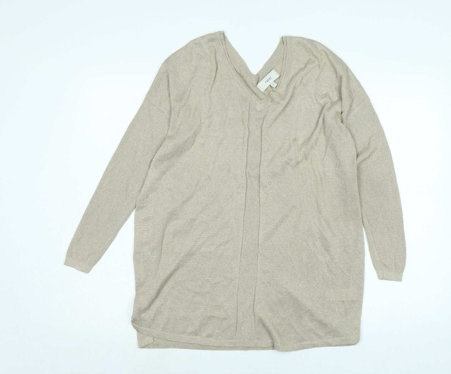 Womens UK Size 16 NEXT Gold Pullover Jumper