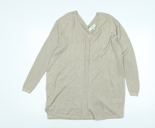 Womens UK Size 16 NEXT Gold Pullover Jumper