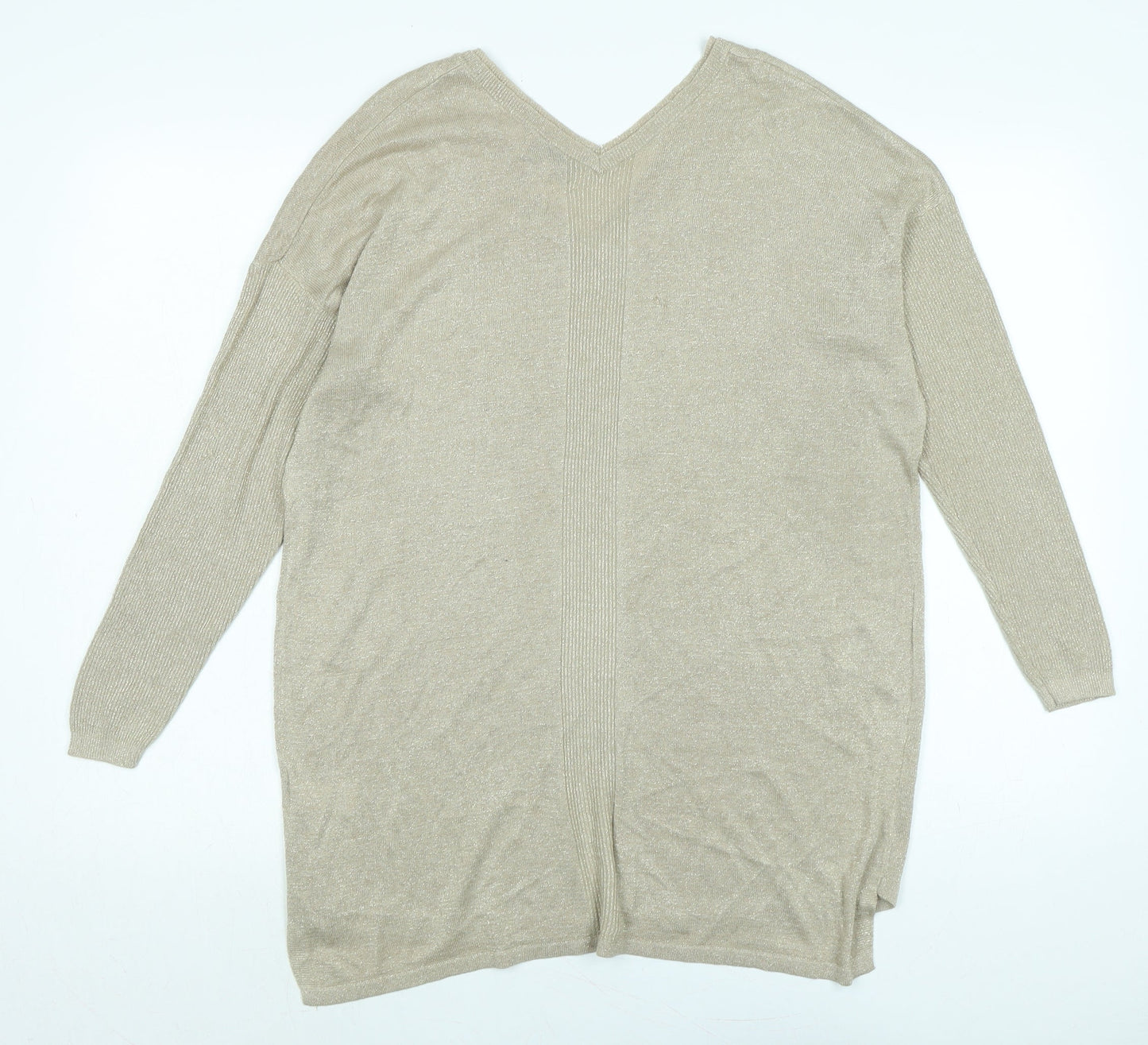 Womens UK Size 16 NEXT Gold Pullover Jumper