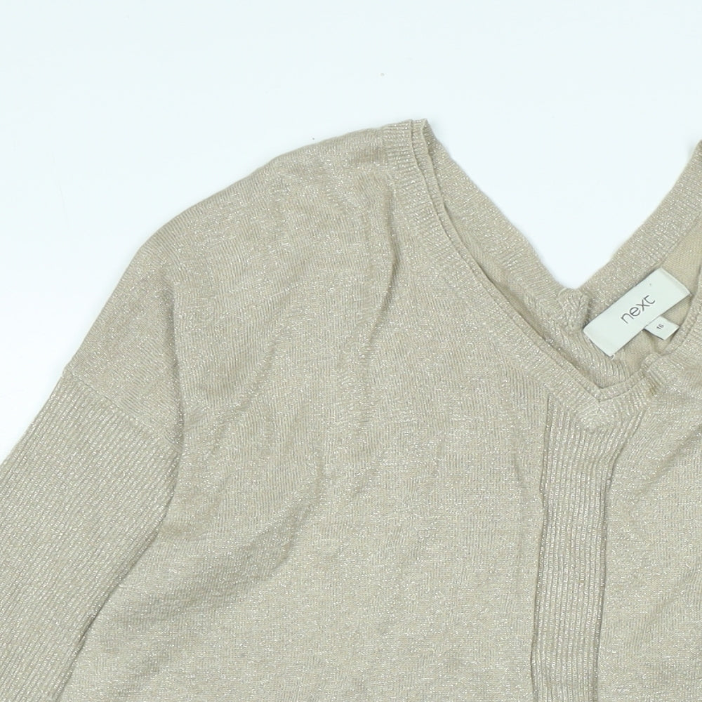 Womens UK Size 16 NEXT Gold Pullover Jumper