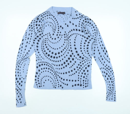 Womens UK Size S Marks and Spencer Blue Pullover Jumper