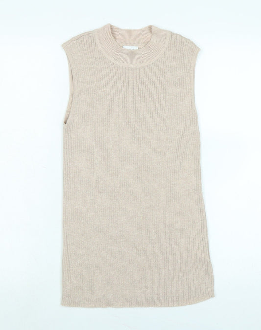 Womens UK Size 12 Linea Beige Vest Jumper