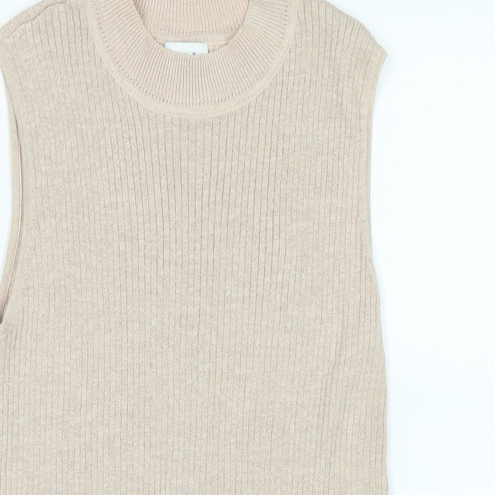 Womens UK Size 12 Linea Beige Vest Jumper