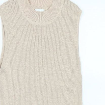 Womens UK Size 12 Linea Beige Vest Jumper