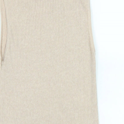 Womens UK Size 12 Linea Beige Vest Jumper