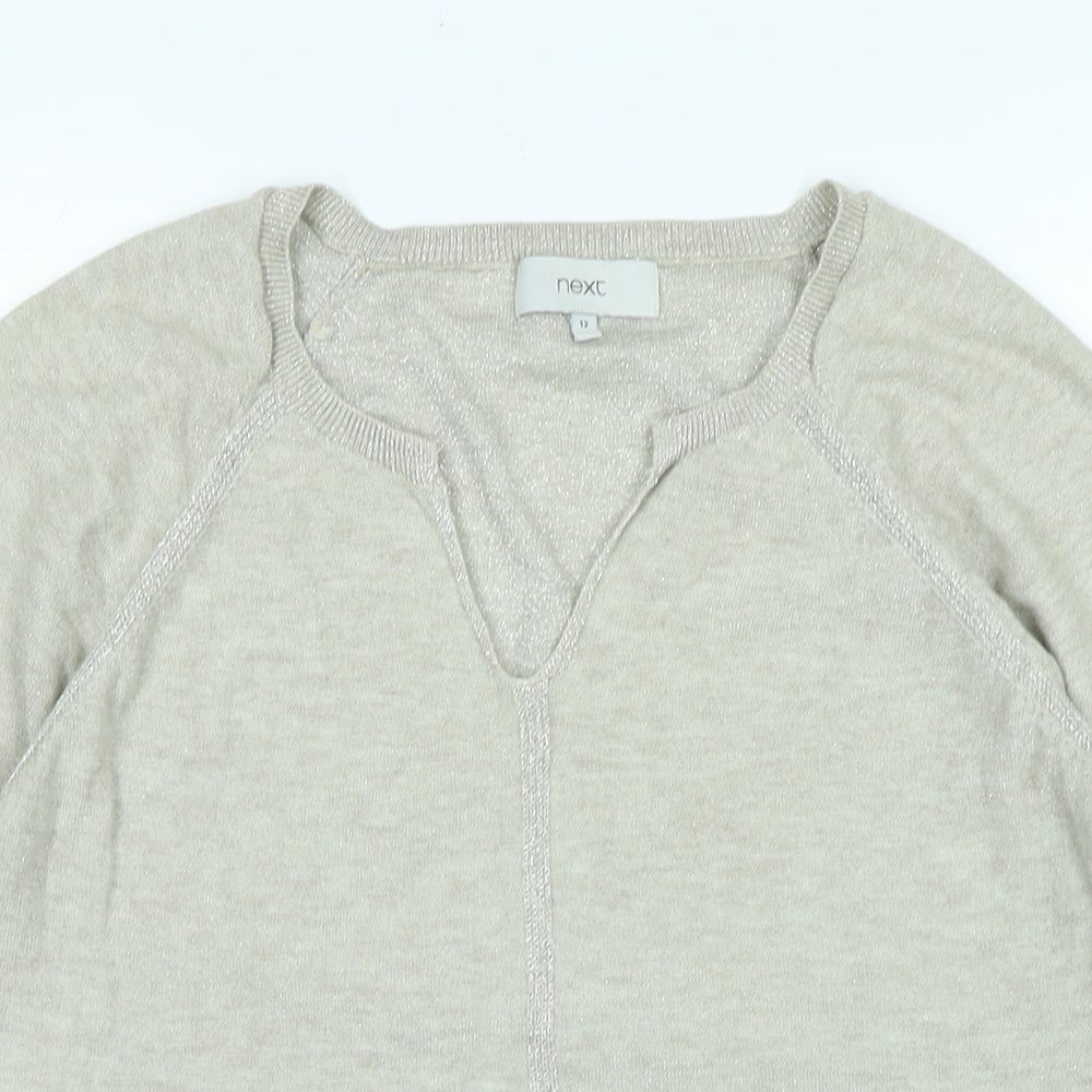 Womens UK Size 12 NEXT Gold Pullover Jumper