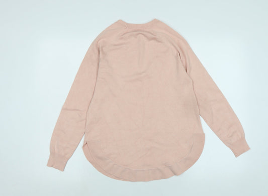 Gallery Womens Pink Crew Neck Polyester Pullover Jumper Size XS