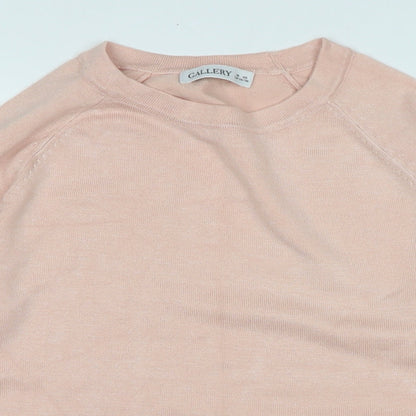 Gallery Womens Pink Crew Neck Polyester Pullover Jumper Size XS