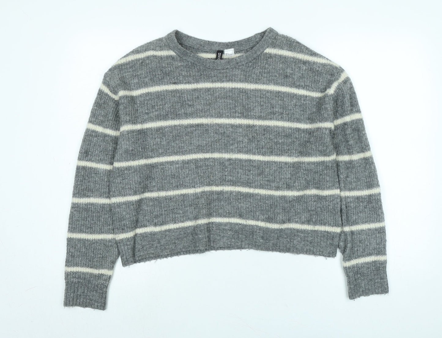 Womens UK Size S Divided Grey Pullover Jumper