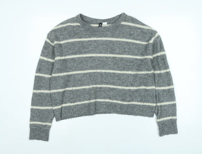 Womens UK Size S Divided Grey Pullover Jumper