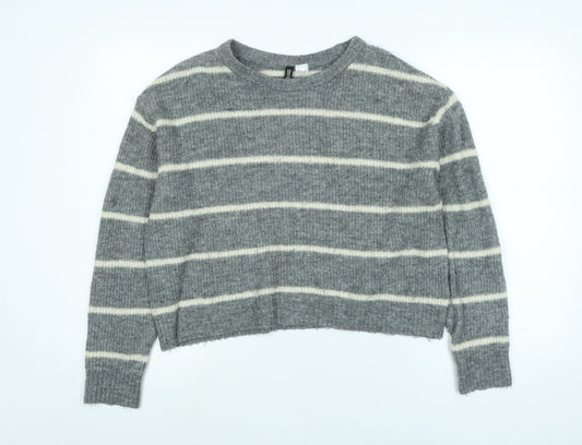 Womens UK Size S Divided Grey Pullover Jumper