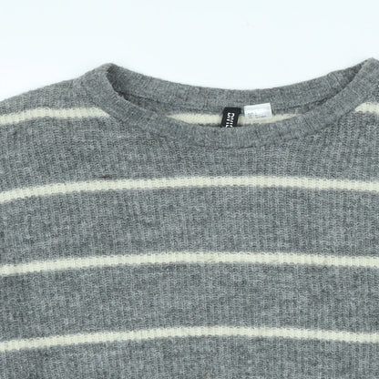 Womens UK Size S Divided Grey Pullover Jumper