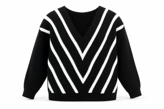 Body Flirt Womens Black V-Neck Acrylic Pullover Jumper Size M