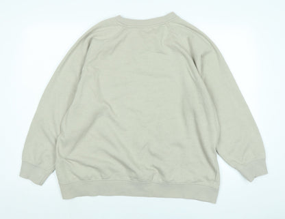 H&M Womens Beige Polyester Pullover Sweatshirt Size L