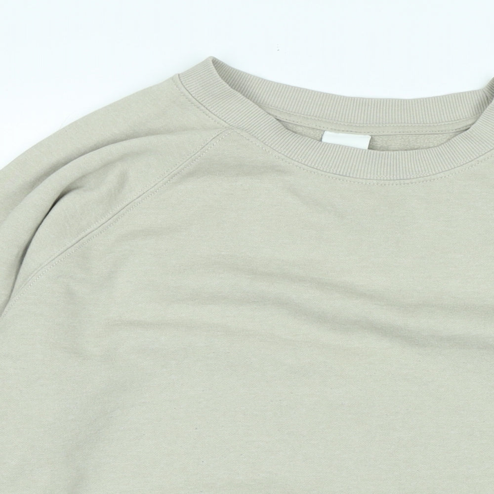 H&M Womens Beige Polyester Pullover Sweatshirt Size L