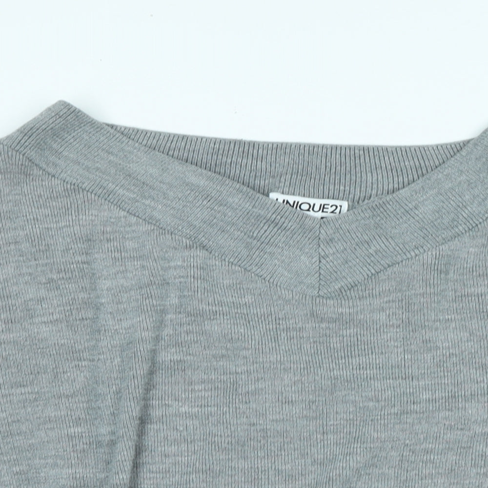 Unique 21 Womens Grey Boat Neck Acrylic Pullover Jumper Size 12