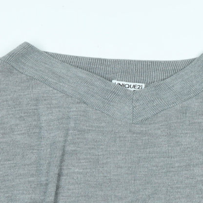 Unique 21 Womens Grey Boat Neck Acrylic Pullover Jumper Size 12