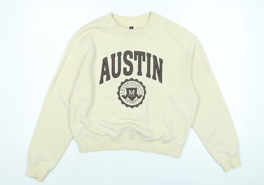 Divided Womens Beige Polyester Pullover Sweatshirt Size M - Austin Championships