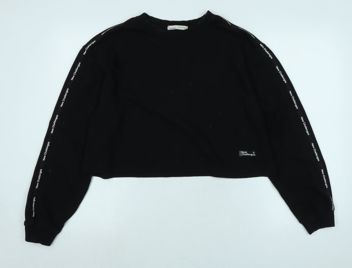 Womens UK Size L Pull&Bear Black Pullover Sweatshirt