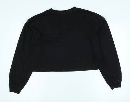 Womens UK Size L Pull&Bear Black Pullover Sweatshirt