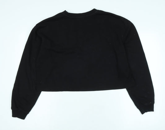 Womens UK Size L Pull&Bear Black Pullover Sweatshirt