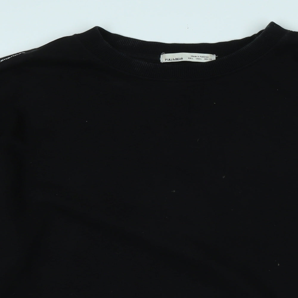 Womens UK Size L Pull&Bear Black Pullover Sweatshirt