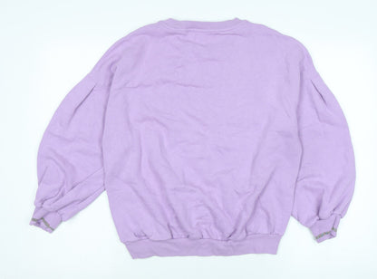 NEXT Girls Purple Polyester Pullover Sweatshirt Size 15 Years - Glitter band to cuffs.