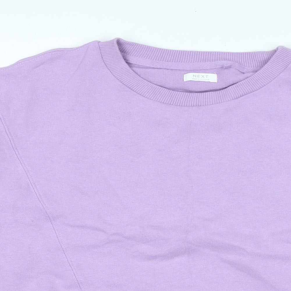 NEXT Girls Purple Polyester Pullover Sweatshirt Size 15 Years - Glitter band to cuffs.