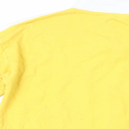 New Look Womens Yellow Colourblock Cotton Pullover Sweatshirt Size 10 Zip