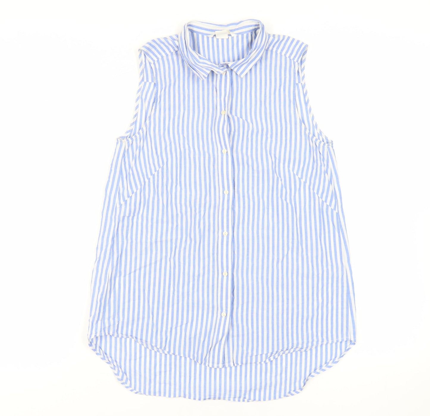 Womens UK Size 6 H&M Blue Basic Button-Up