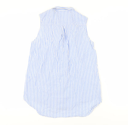 Womens UK Size 6 H&M Blue Basic Button-Up