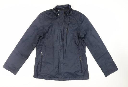 Maine New England Womens Blue Jacket Size 12 Zip - Lightweight Zipped Pockets