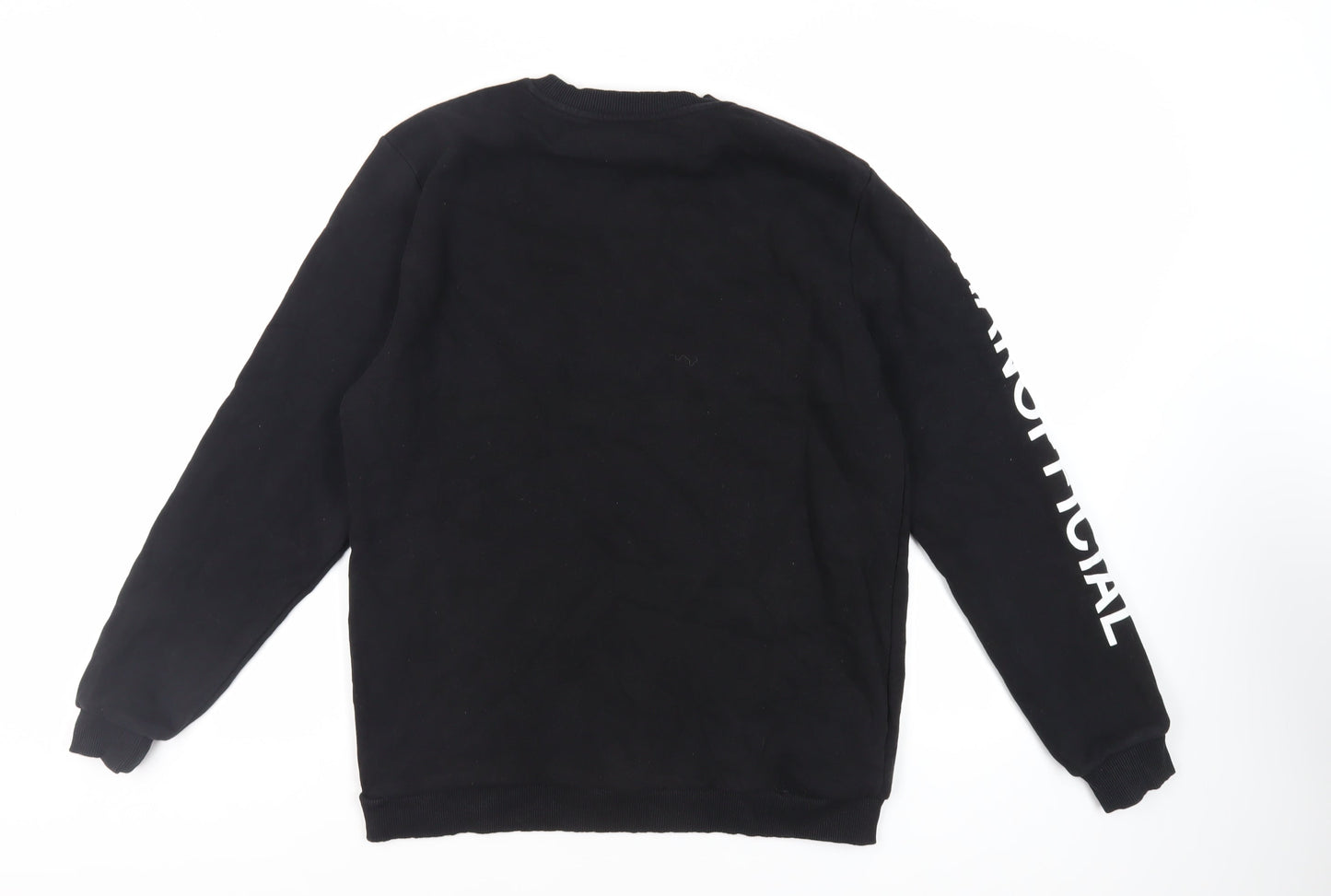 Mens UK Size L Boohoo Man Black Pullover Sweatshirt