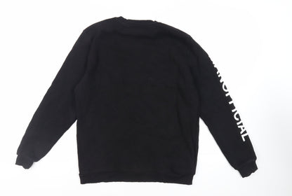 Mens UK Size L Boohoo Man Black Pullover Sweatshirt