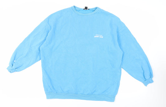 Womens UK Size M Boohoo Blue Pullover Sweatshirt