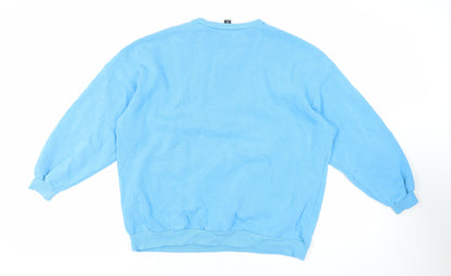 Womens UK Size M Boohoo Blue Pullover Sweatshirt