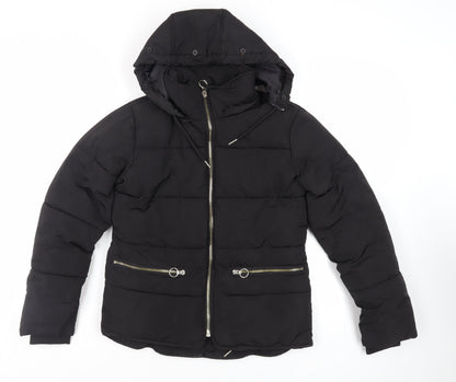 Womens UK Size 8 Topshop Black Puffer Jacket