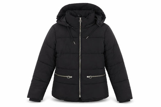 Womens UK Size 8 Topshop Black Puffer Jacket
