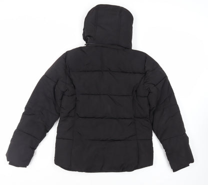 Womens UK Size 8 Topshop Black Puffer Jacket