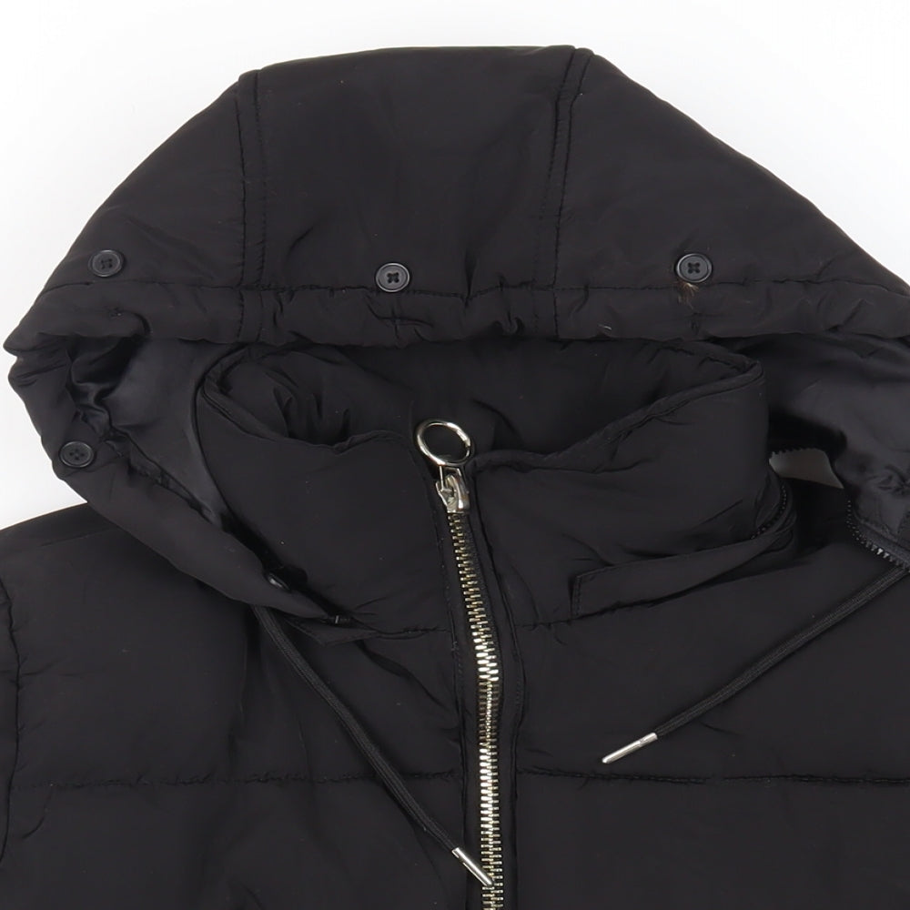 Womens UK Size 8 Topshop Black Puffer Jacket