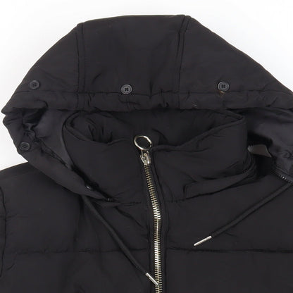 Womens UK Size 8 Topshop Black Puffer Jacket