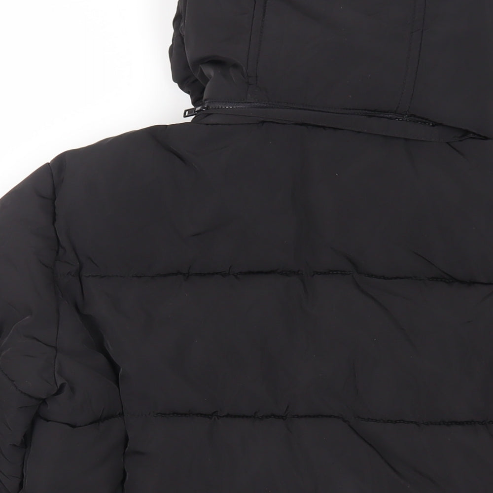 Womens UK Size 8 Topshop Black Puffer Jacket