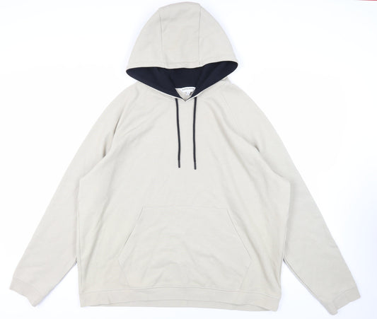 Autograph Mens Beige Cotton Pullover Hoodie Size 2XL - Pockets