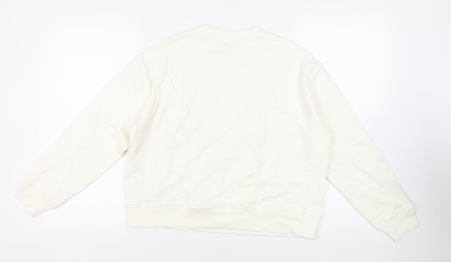 Womens UK Size M Marks and Spencer White Pullover Sweatshirt
