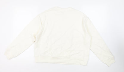 Womens UK Size M Marks and Spencer White Pullover Sweatshirt