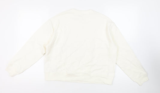 Womens UK Size M Marks and Spencer White Pullover Sweatshirt